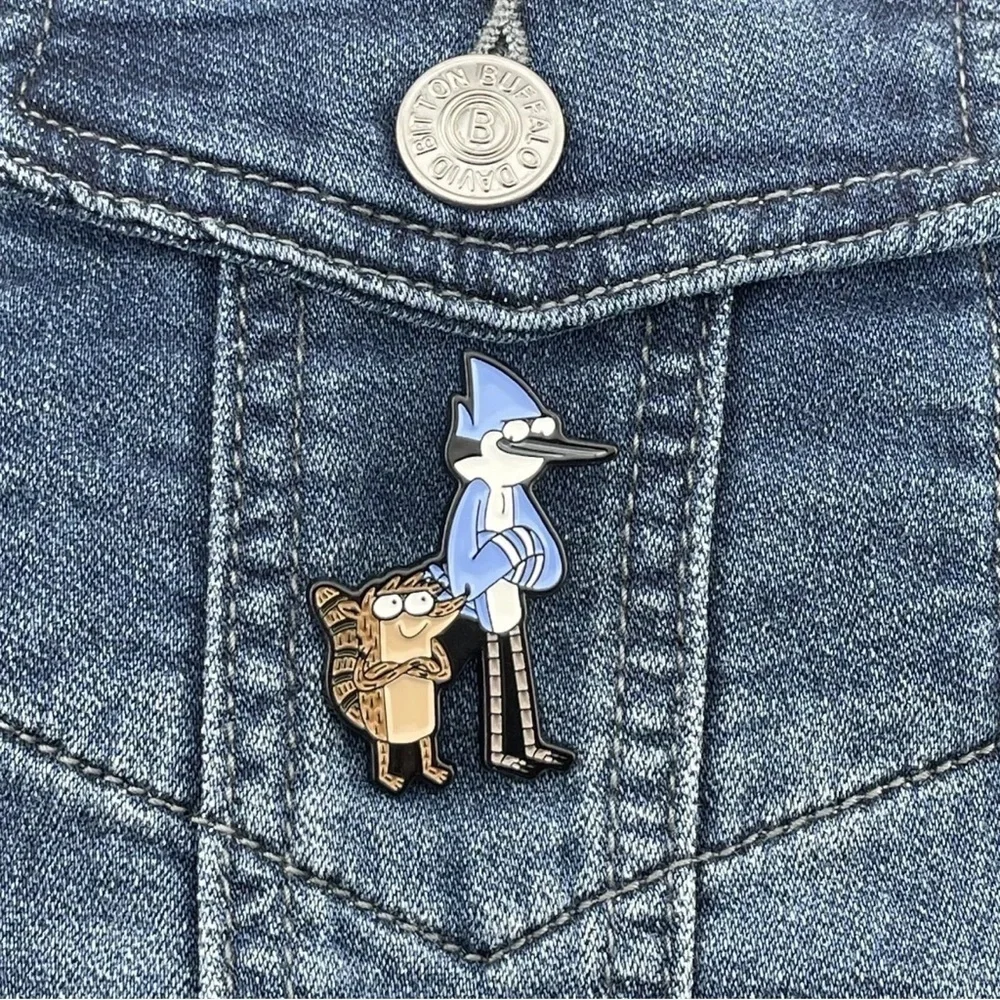 Women’s Jewelry Cute Animated Regular Show- Rigby and Mordecai Enamel Pin